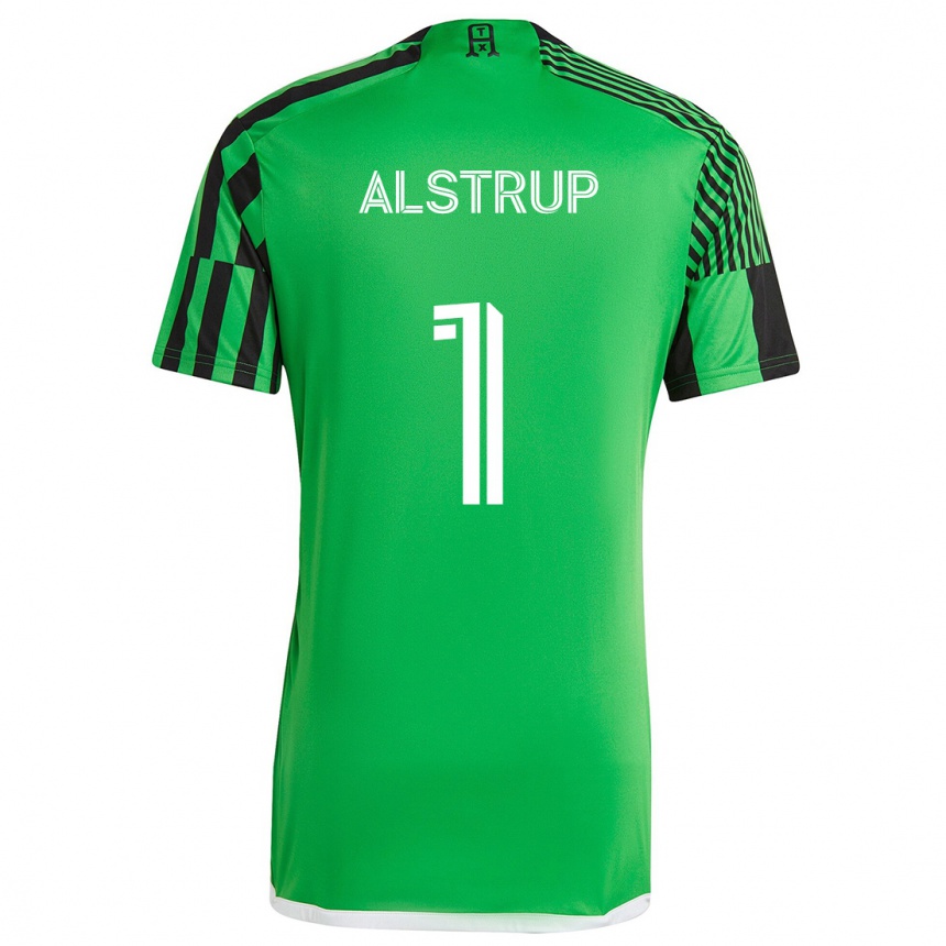 Enfant Football Maillot Marcus Alstrup #1 Vert Noir Tenues Domicile 2024/25