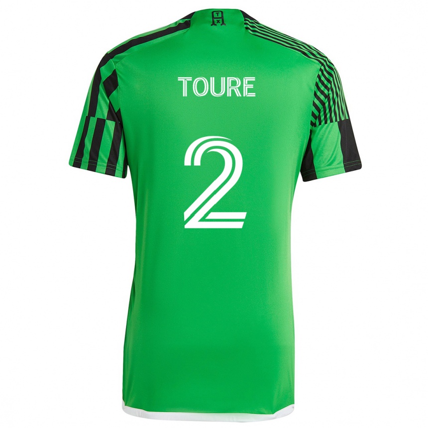 Enfant Football Maillot Cheick Touré #2 Vert Noir Tenues Domicile 2024/25