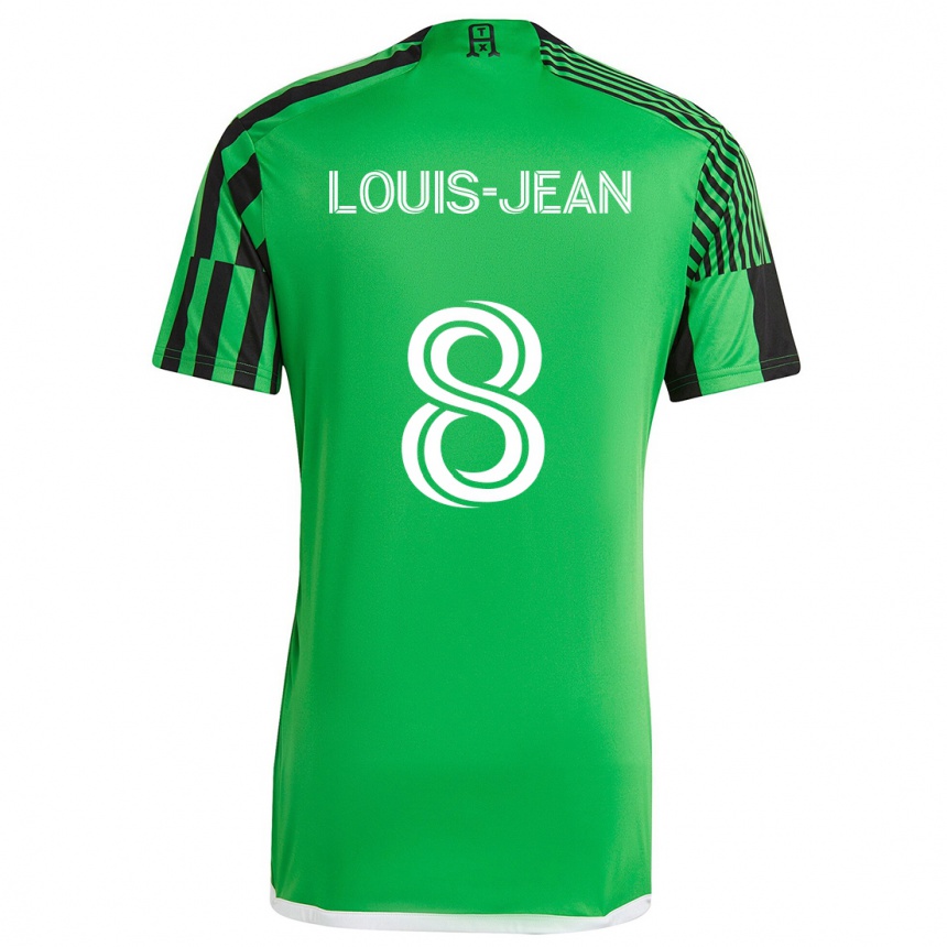 Enfant Football Maillot Steeve Louis-Jean #8 Vert Noir Tenues Domicile 2024/25