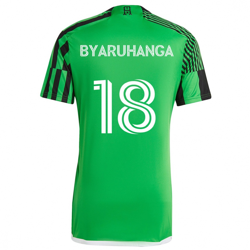 Enfant Football Maillot Bobosi Byaruhanga #18 Vert Noir Tenues Domicile 2024/25