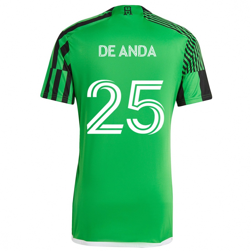 Enfant Football Maillot Anthony De Anda #25 Vert Noir Tenues Domicile 2024/25