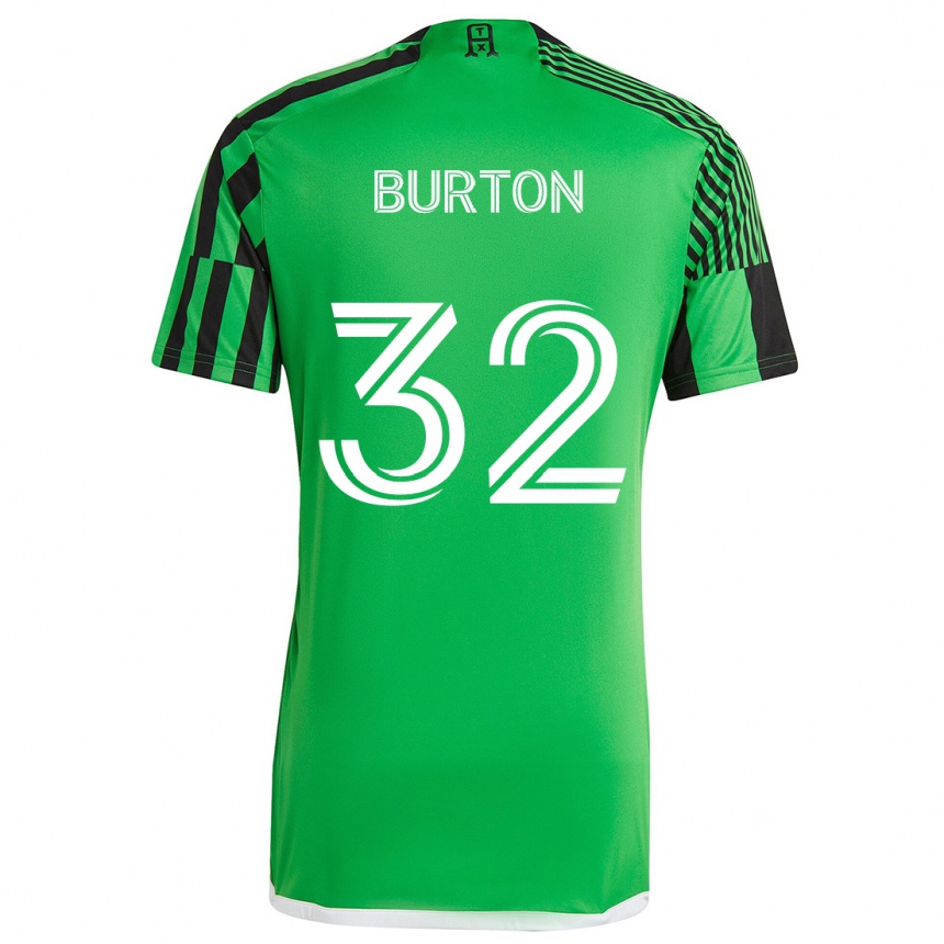 Enfant Football Maillot Micah Burton #32 Vert Noir Tenues Domicile 2024/25