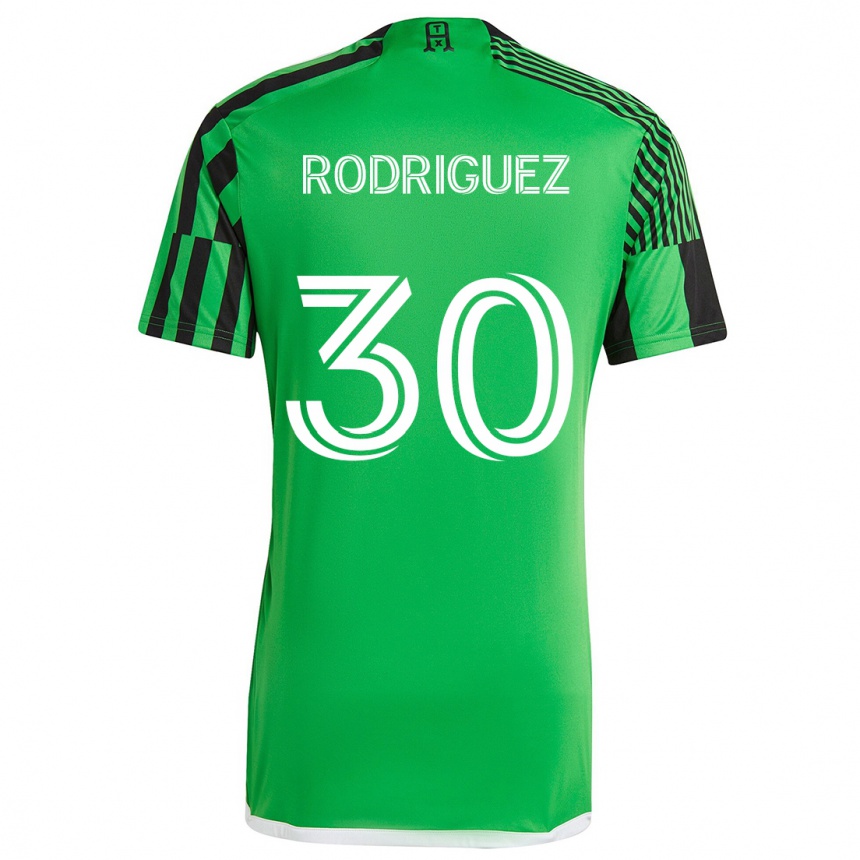 Enfant Football Maillot Memo Rodríguez #30 Vert Noir Tenues Domicile 2024/25