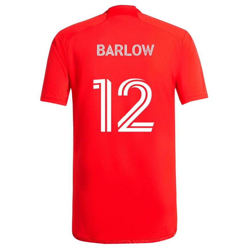 Enfant Football Maillot Tom Barlow #12 Rouge Blanc Tenues Domicile 2024/25