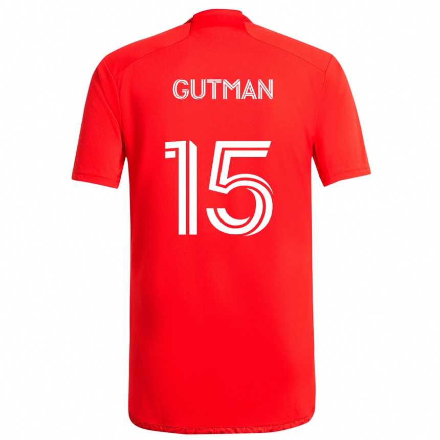 Enfant Football Maillot Andrew Gutman #15 Rouge Blanc Tenues Domicile 2024/25