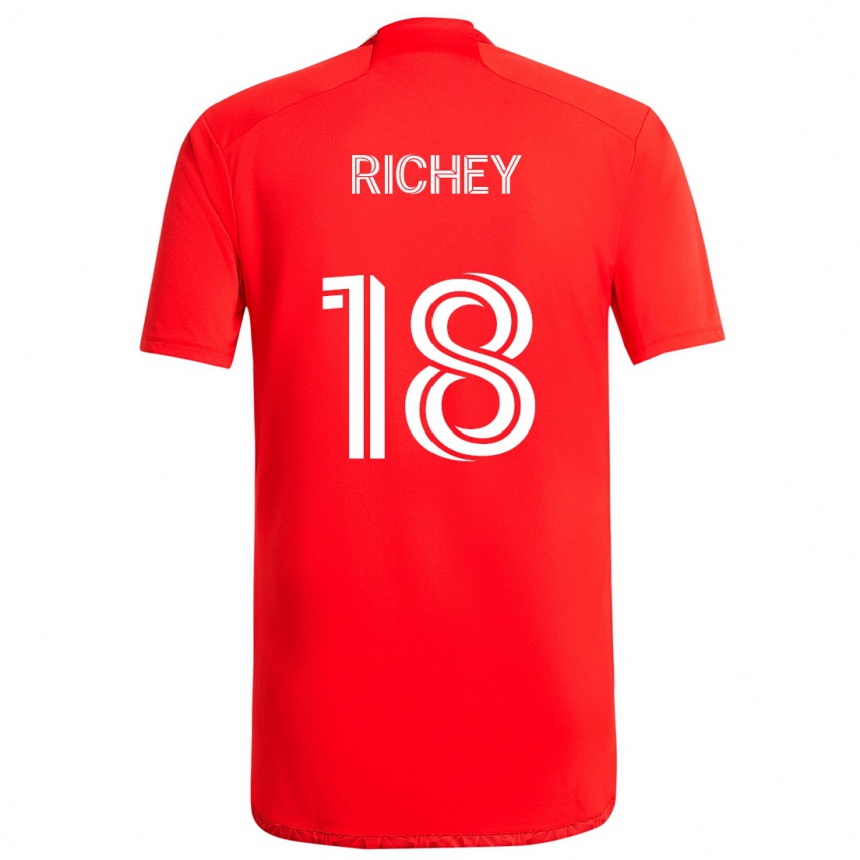 Enfant Football Maillot Spencer Richey #18 Rouge Blanc Tenues Domicile 2024/25