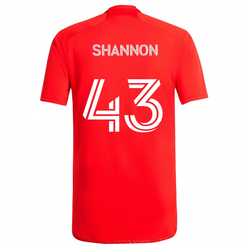 Enfant Football Maillot Jaylen Shannon #43 Rouge Blanc Tenues Domicile 2024/25