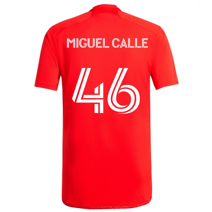 Enfant Football Maillot Juan Miguel Calle #46 Rouge Blanc Tenues Domicile 2024/25