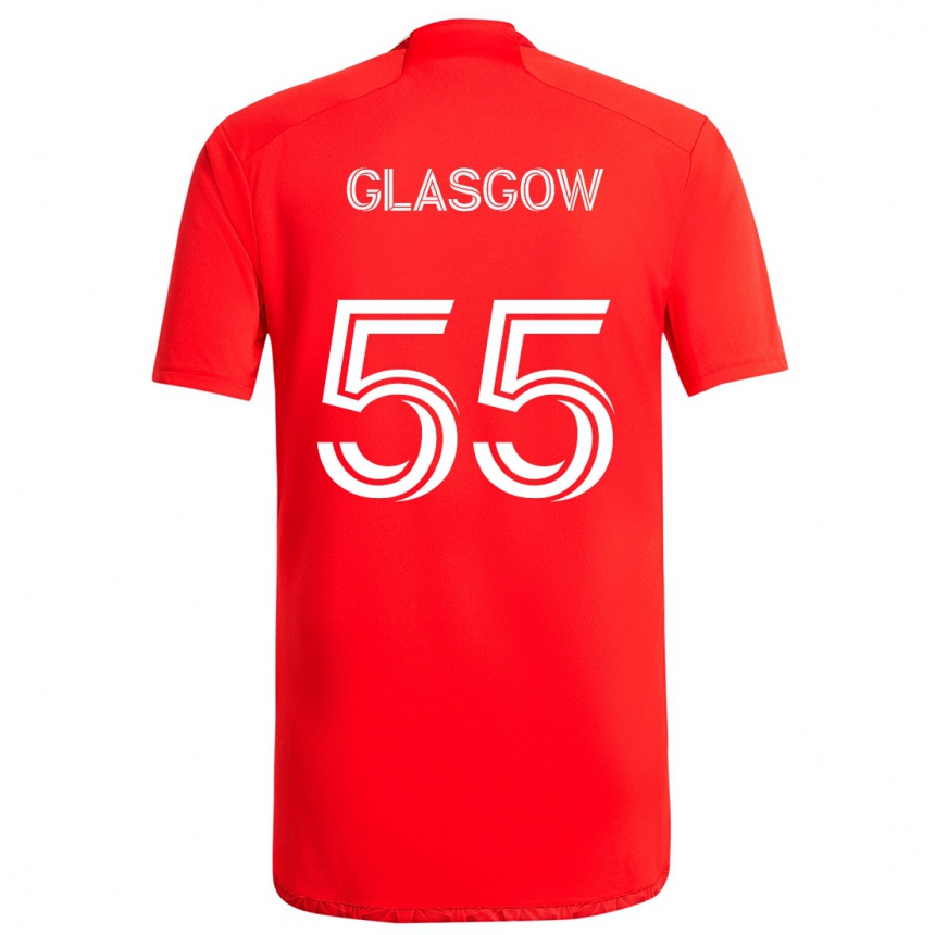 Enfant Football Maillot Omari Glasgow #55 Rouge Blanc Tenues Domicile 2024/25