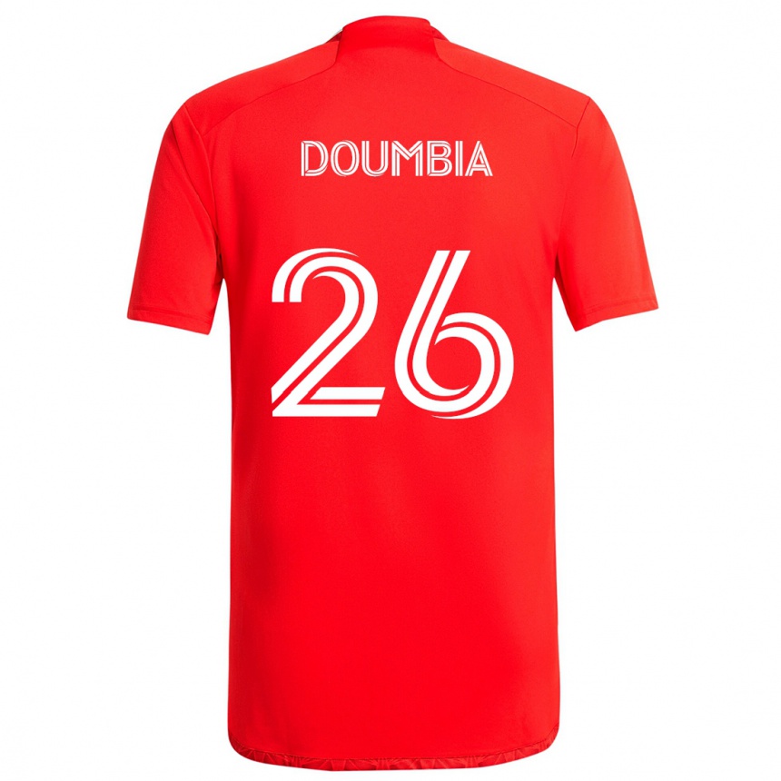 Enfant Football Maillot Ousmane Doumbia #26 Rouge Blanc Tenues Domicile 2024/25