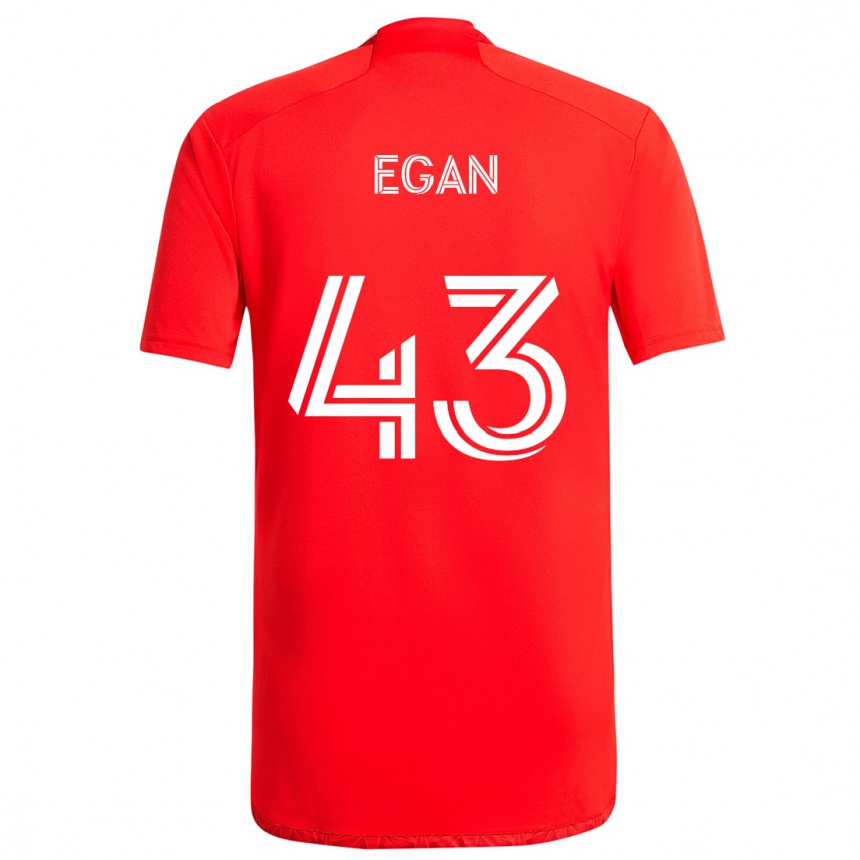 Enfant Football Maillot Noah Egan #43 Rouge Blanc Tenues Domicile 2024/25