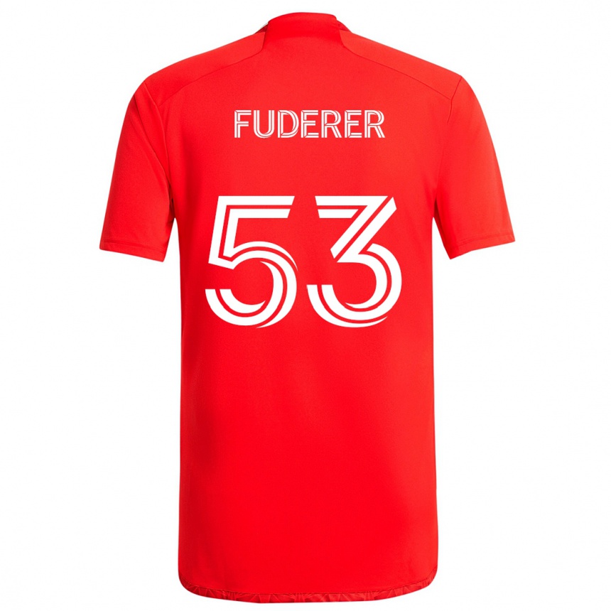 Enfant Football Maillot Jake Fuderer #53 Rouge Blanc Tenues Domicile 2024/25