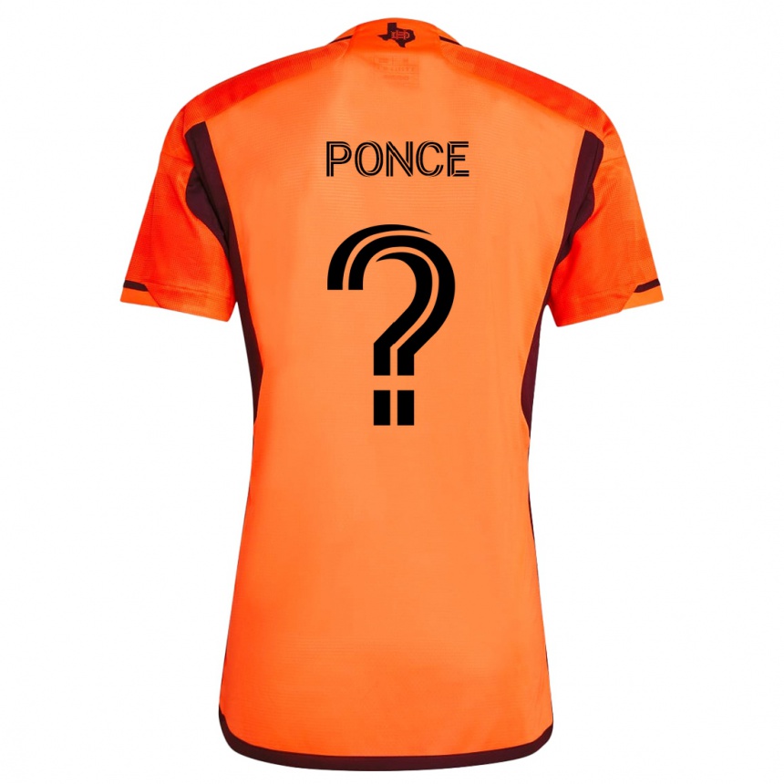 Enfant Football Maillot Ezequiel Ponce #0 Orange Noir Tenues Domicile 2024/25