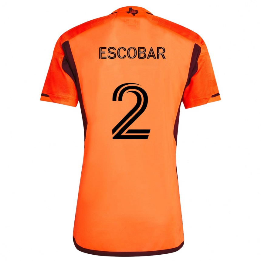 Enfant Football Maillot Franco Escobar #2 Orange Noir Tenues Domicile 2024/25