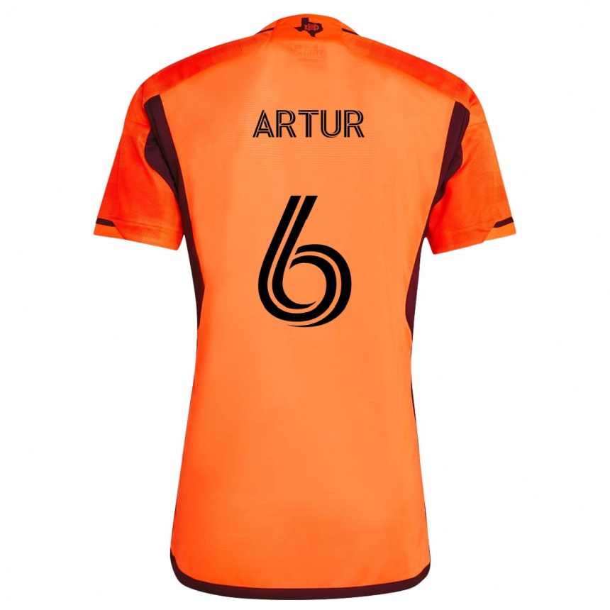 Enfant Football Maillot Artur #6 Orange Noir Tenues Domicile 2024/25