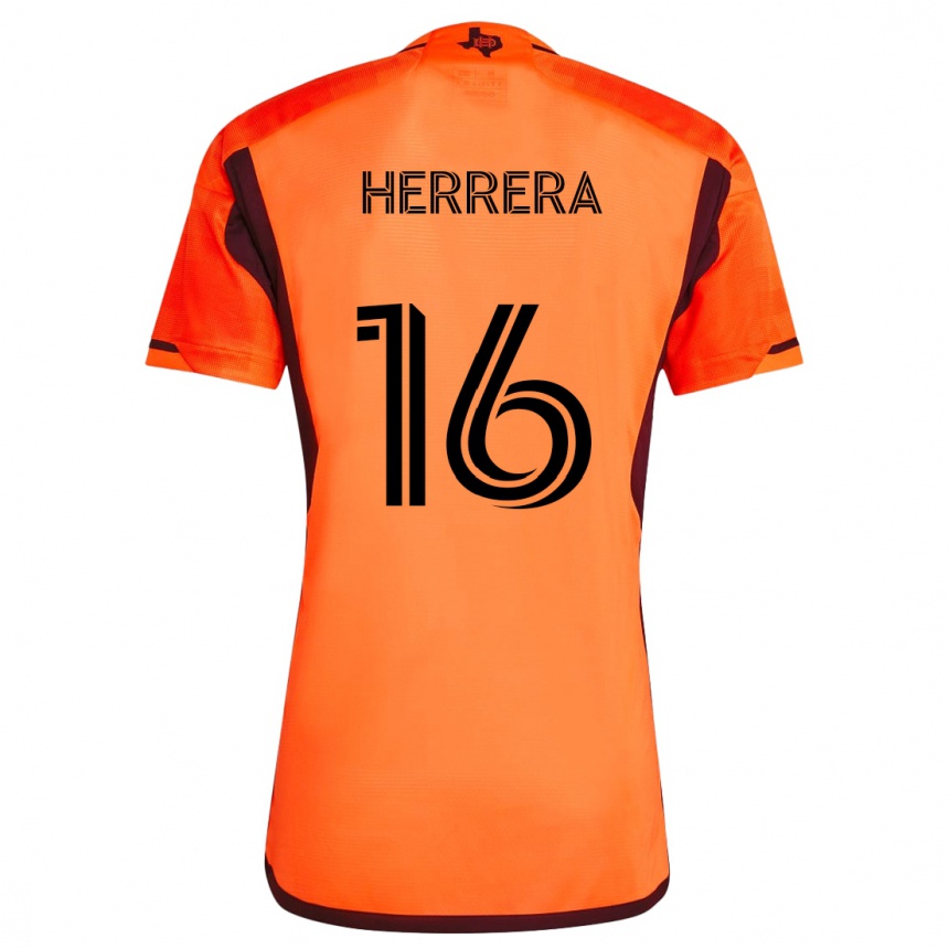 Enfant Football Maillot Héctor Herrera #16 Orange Noir Tenues Domicile 2024/25