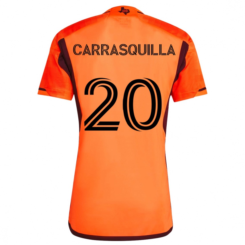 Enfant Football Maillot Adalberto Carrasquilla #20 Orange Noir Tenues Domicile 2024/25