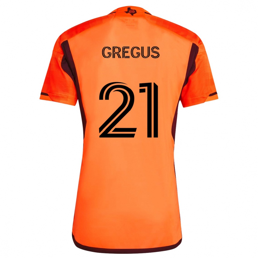 Enfant Football Maillot Ján Gregus #21 Orange Noir Tenues Domicile 2024/25