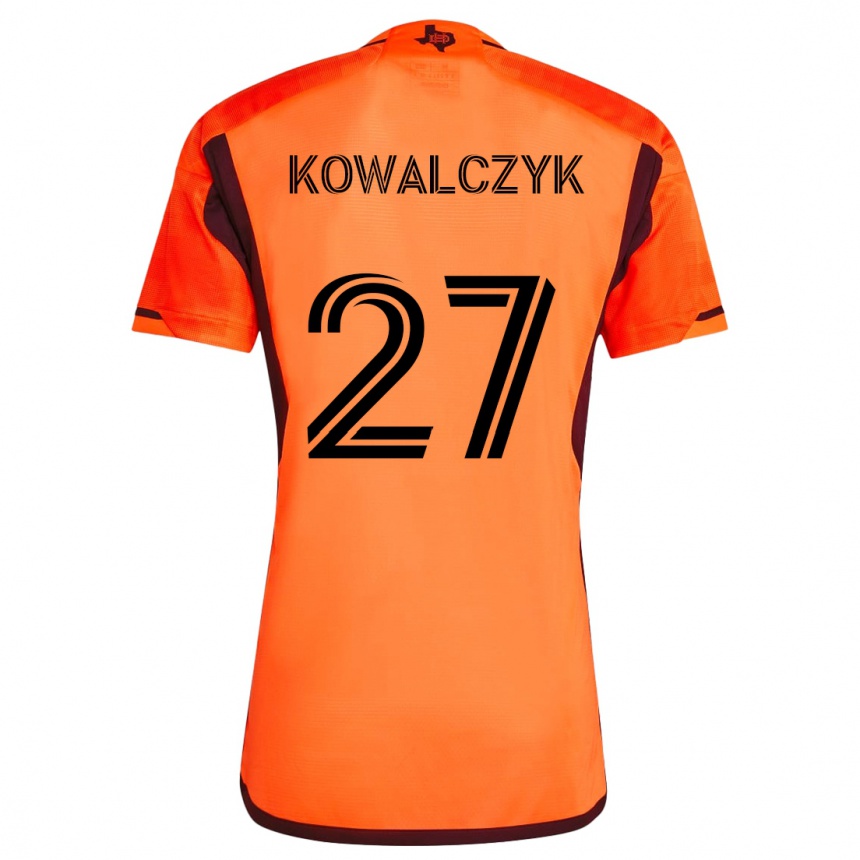 Enfant Football Maillot Sebastian Kowalczyk #27 Orange Noir Tenues Domicile 2024/25