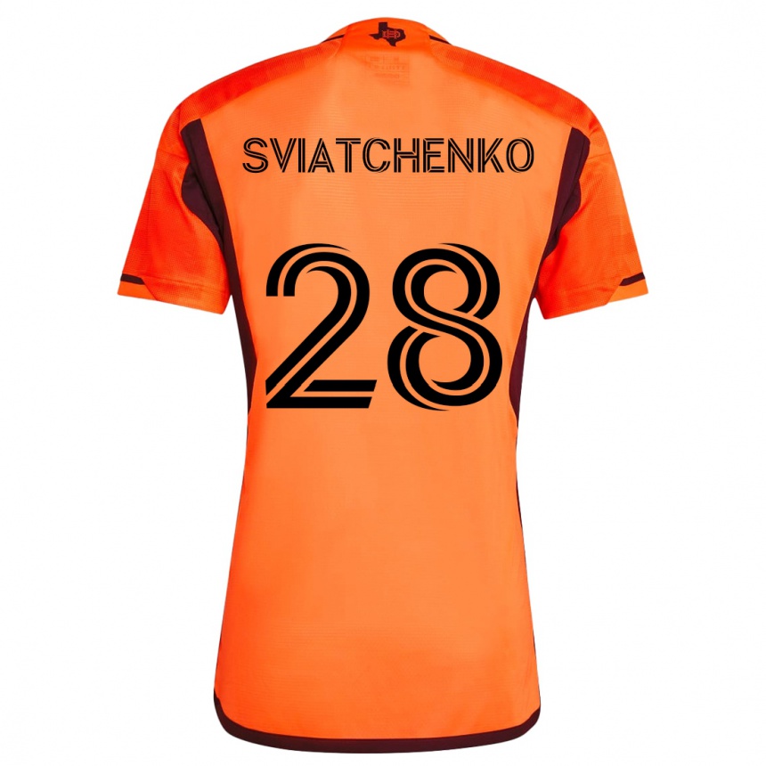 Enfant Football Maillot Erik Sviatchenko #28 Orange Noir Tenues Domicile 2024/25