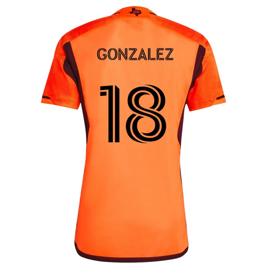 Enfant Football Maillot Diego Gonzalez #18 Orange Noir Tenues Domicile 2024/25