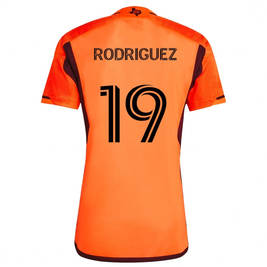 Enfant Football Maillot Sebastian Rodriguez #19 Orange Noir Tenues Domicile 2024/25