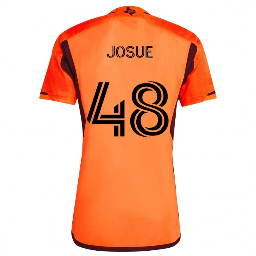 Enfant Football Maillot Josué #48 Orange Noir Tenues Domicile 2024/25