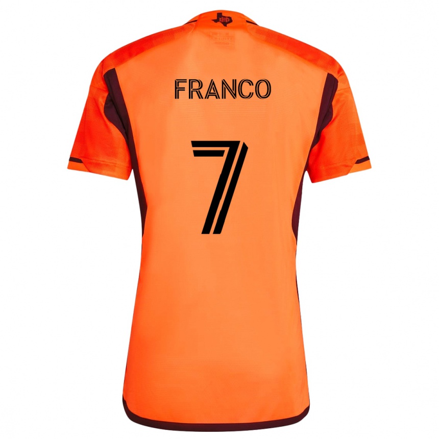 Enfant Football Maillot Iván Franco #7 Orange Noir Tenues Domicile 2024/25