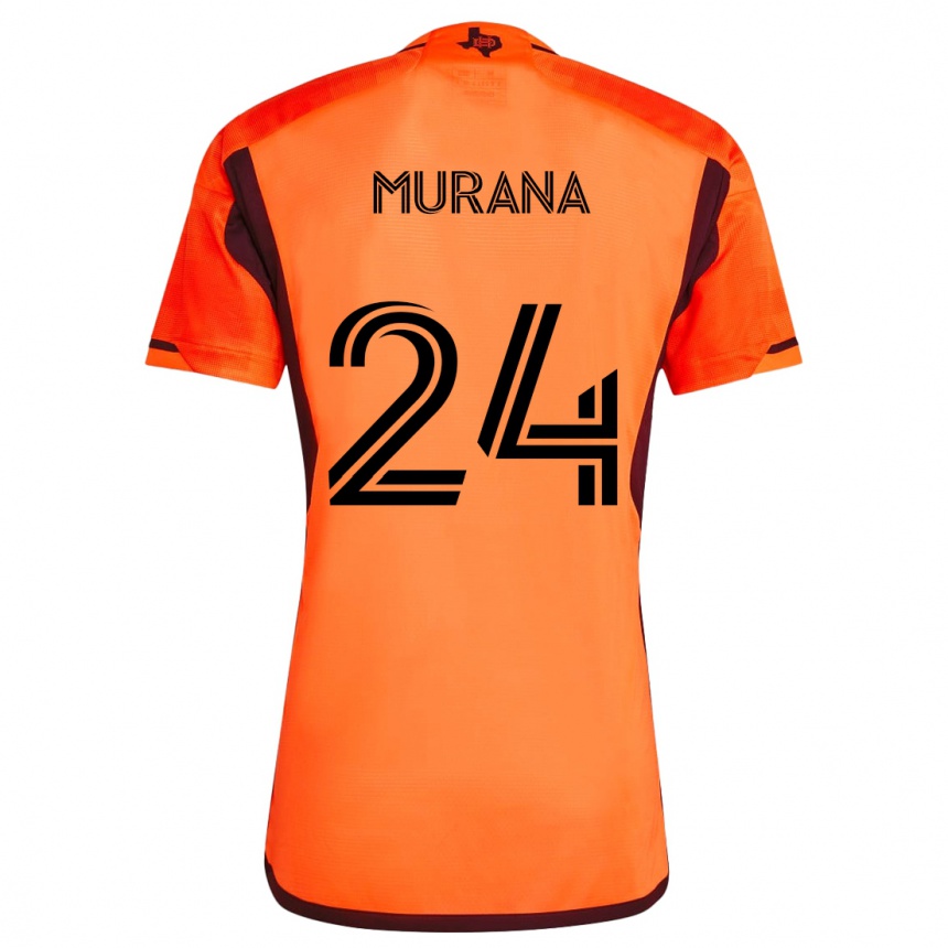 Enfant Football Maillot Mujeeb Murana #24 Orange Noir Tenues Domicile 2024/25