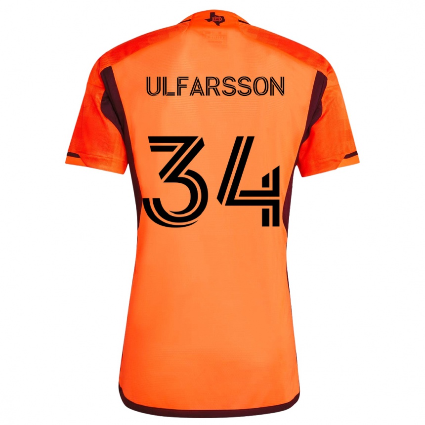 Enfant Football Maillot Thor Úlfarsson #34 Orange Noir Tenues Domicile 2024/25