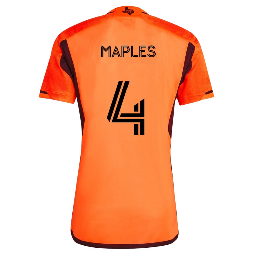 Enfant Football Maillot Talen Maples #4 Orange Noir Tenues Domicile 2024/25