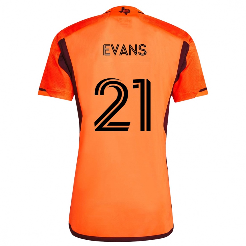 Enfant Football Maillot Jacob Evans #21 Orange Noir Tenues Domicile 2024/25