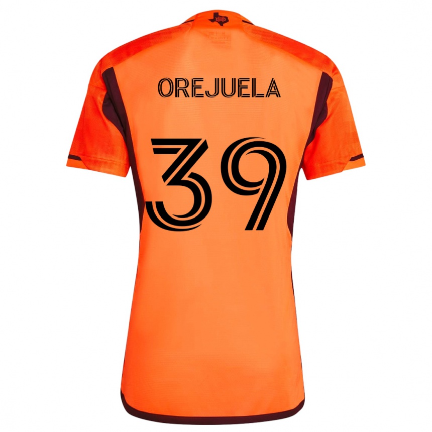 Enfant Football Maillot Jesus Orejuela #39 Orange Noir Tenues Domicile 2024/25