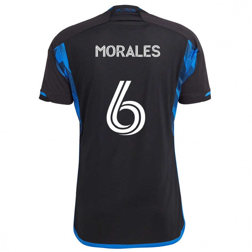 Enfant Football Maillot Alfredo Morales #6 Bleu Noir Tenues Domicile 2024/25