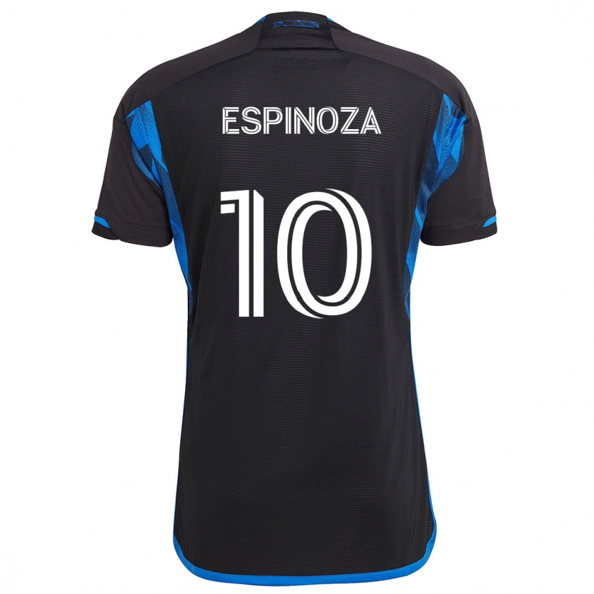 Enfant Football Maillot Cristian Espinoza #10 Bleu Noir Tenues Domicile 2024/25