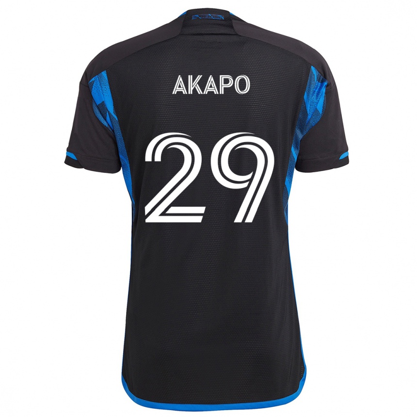 Enfant Football Maillot Carlos Akapo #29 Bleu Noir Tenues Domicile 2024/25