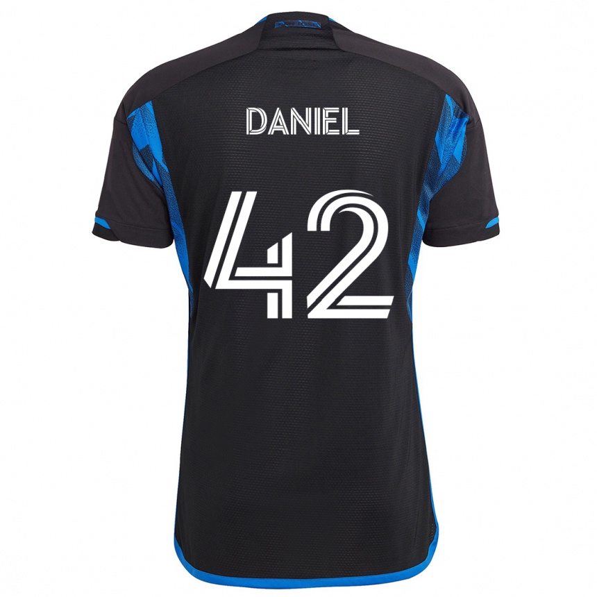 Enfant Football Maillot Daniel #42 Bleu Noir Tenues Domicile 2024/25