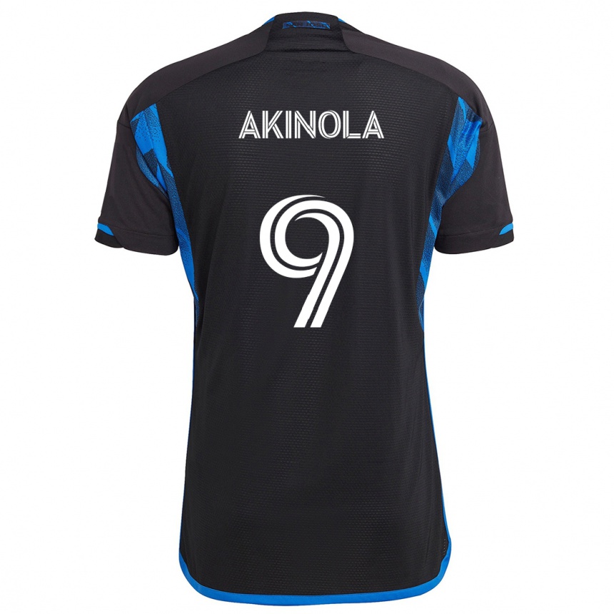 Enfant Football Maillot Ayo Akinola #9 Bleu Noir Tenues Domicile 2024/25