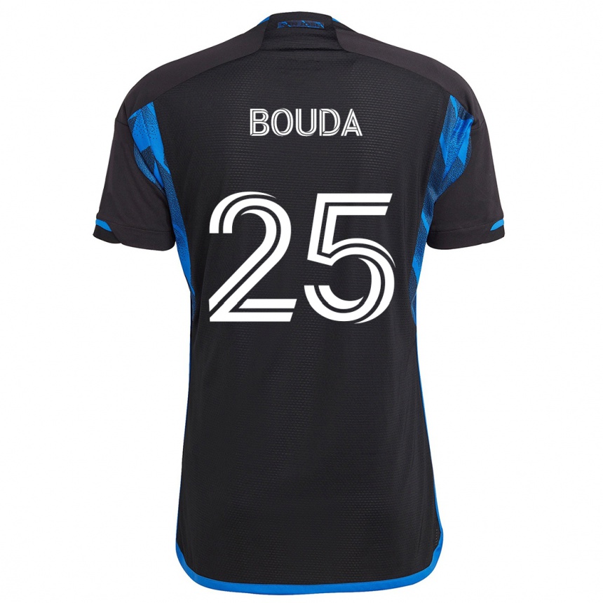 Enfant Football Maillot Ousseni Bouda #25 Bleu Noir Tenues Domicile 2024/25