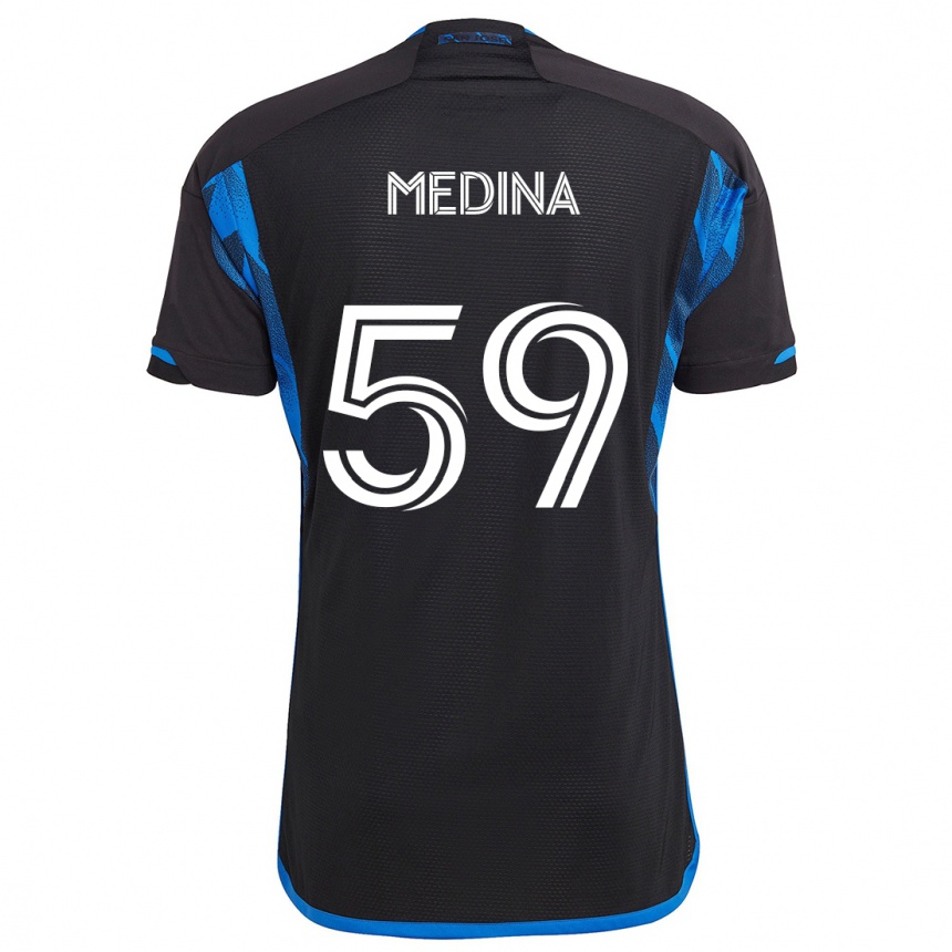 Enfant Football Maillot Cruz Medina #59 Bleu Noir Tenues Domicile 2024/25