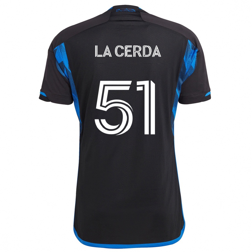 Enfant Football Maillot Eric De La Cerda #51 Bleu Noir Tenues Domicile 2024/25