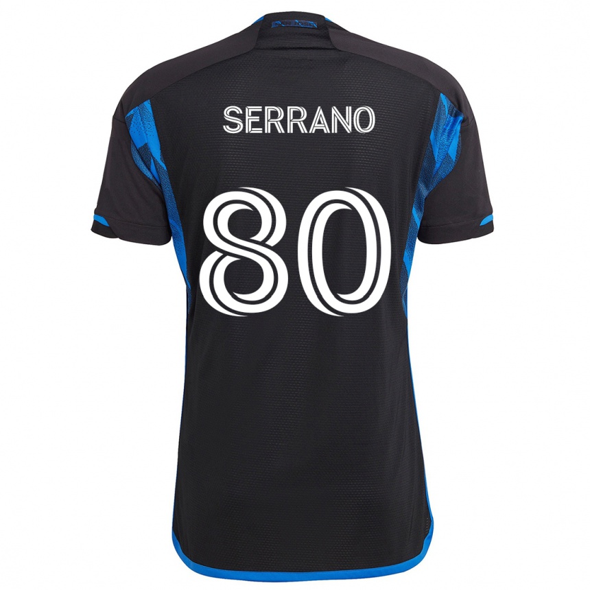 Enfant Football Maillot David Serrano #80 Bleu Noir Tenues Domicile 2024/25