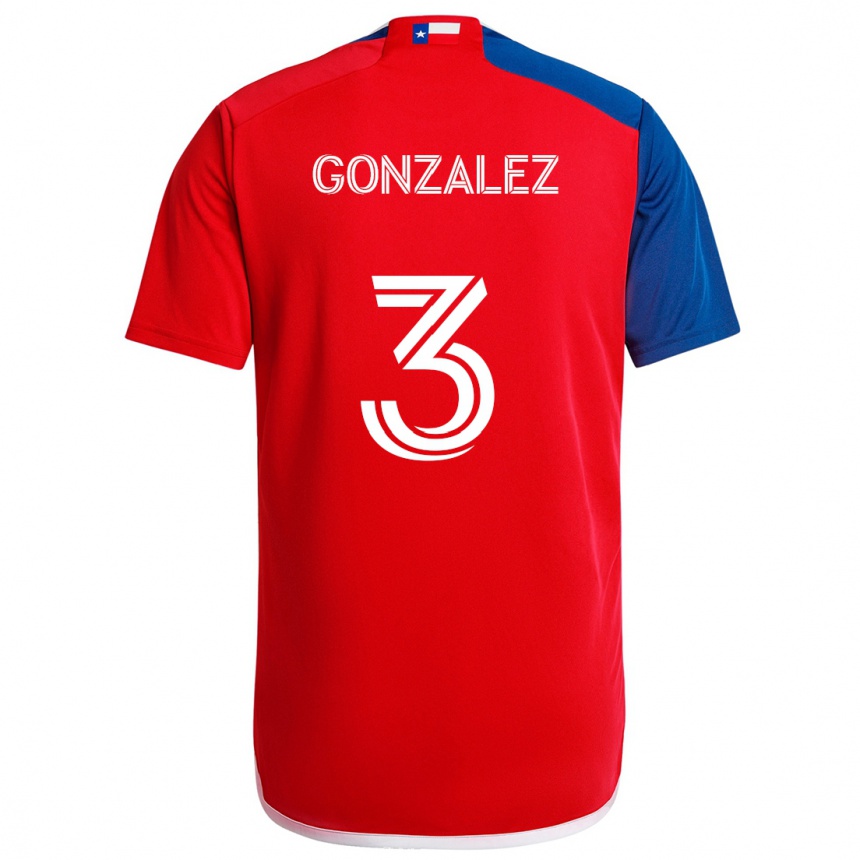 Enfant Football Maillot Omar González #3 Bleu Rouge Tenues Domicile 2024/25