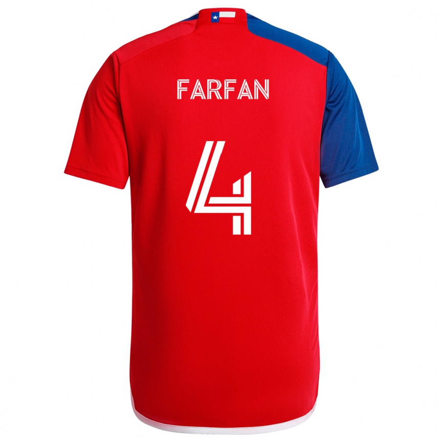 Enfant Football Maillot Marco Farfán #4 Bleu Rouge Tenues Domicile 2024/25