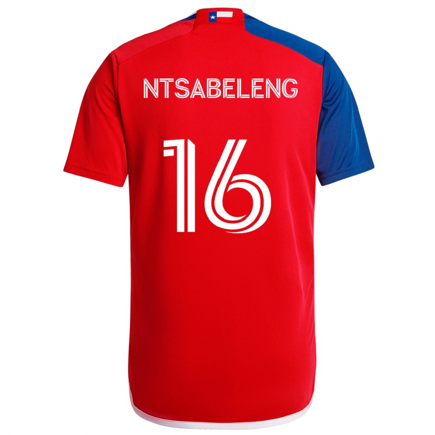 Enfant Football Maillot Tsiki Ntsabeleng #16 Bleu Rouge Tenues Domicile 2024/25