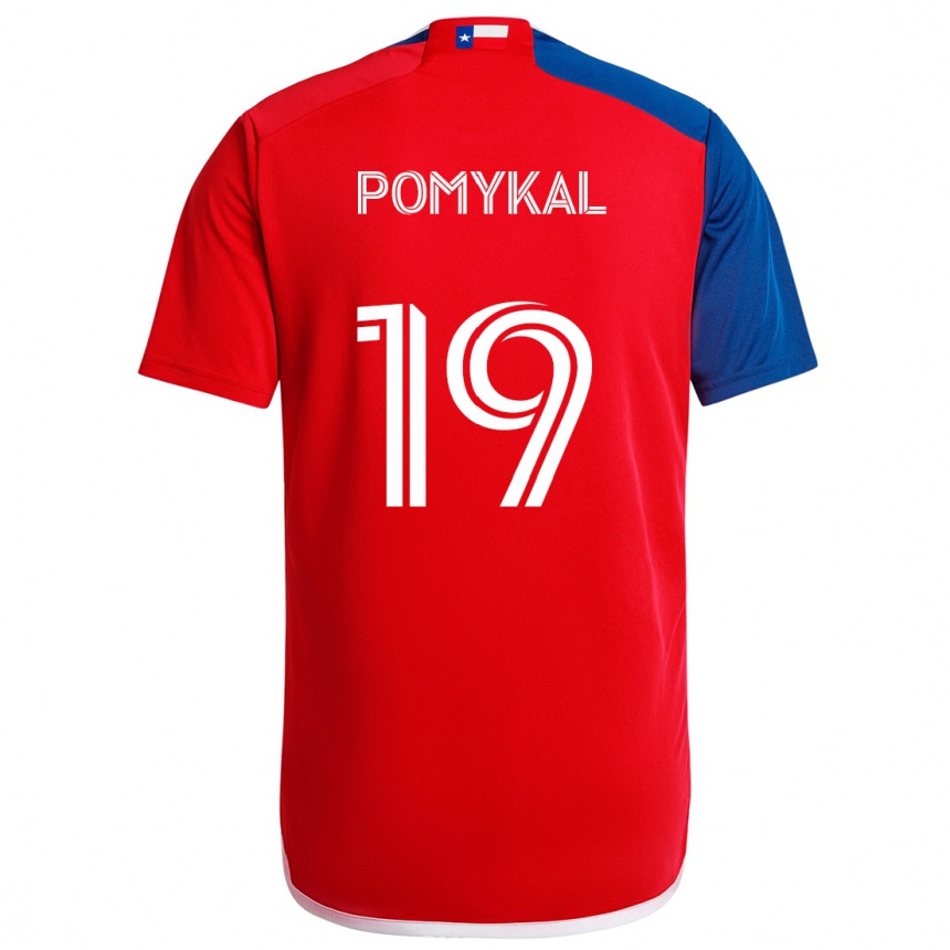 Enfant Football Maillot Paxton Pomykal #19 Bleu Rouge Tenues Domicile 2024/25