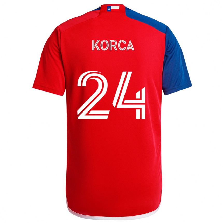 Enfant Football Maillot Amet Korca #24 Bleu Rouge Tenues Domicile 2024/25