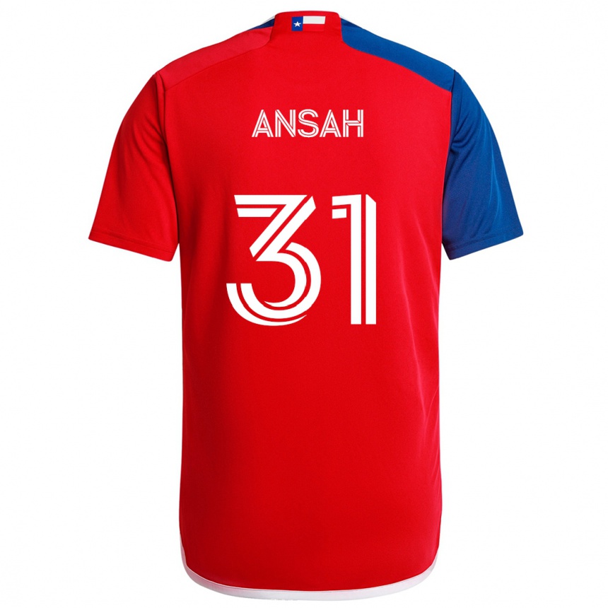 Enfant Football Maillot Eugene Ansah #31 Bleu Rouge Tenues Domicile 2024/25