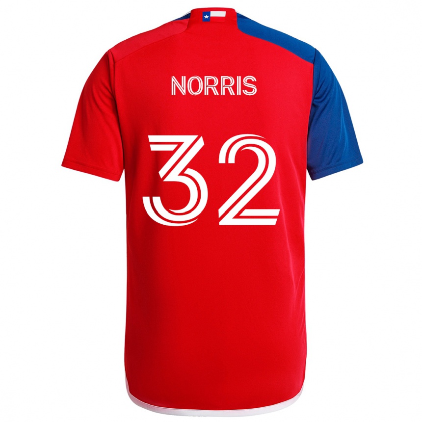 Enfant Football Maillot Nolan Norris #32 Bleu Rouge Tenues Domicile 2024/25