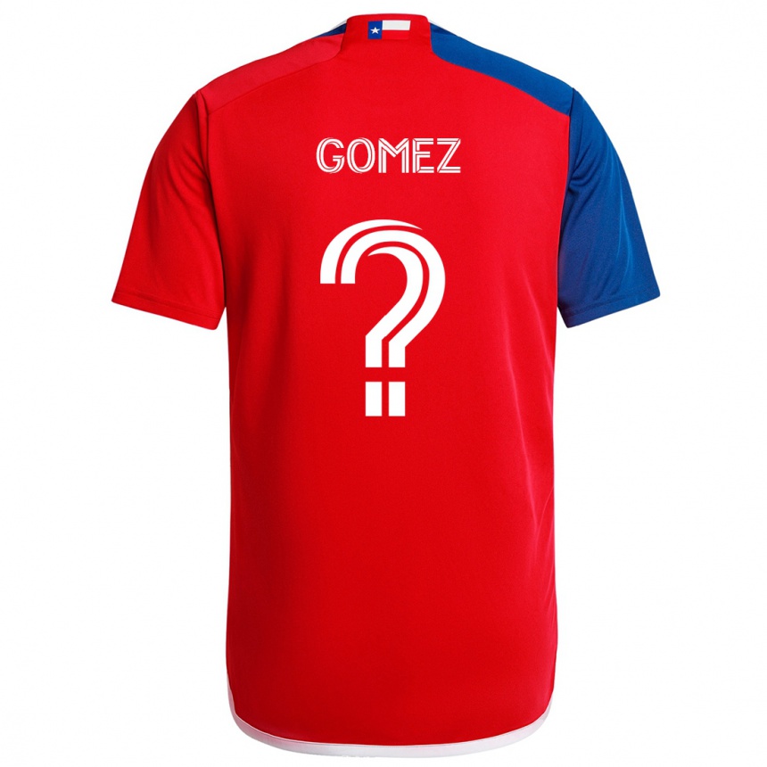 Enfant Football Maillot Victor Gomez #0 Bleu Rouge Tenues Domicile 2024/25